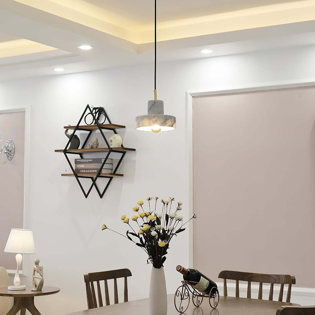 Marmor Pendellampe med Integreret LED-Lys