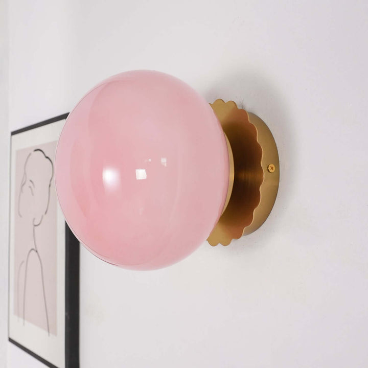 Moderne væglampe i rosa glas