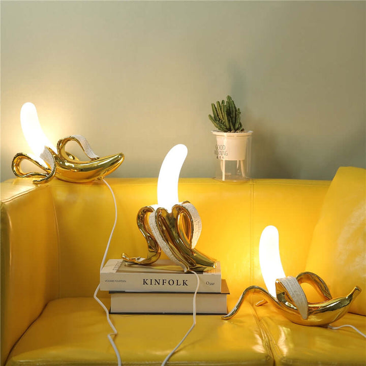 Elegant Art Deco Bordlampe med Banandesign