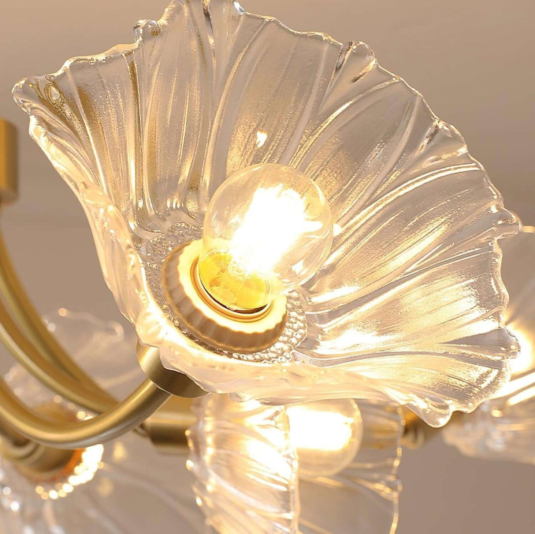 Elegant og Moderne Blomsterglas Lysekrone