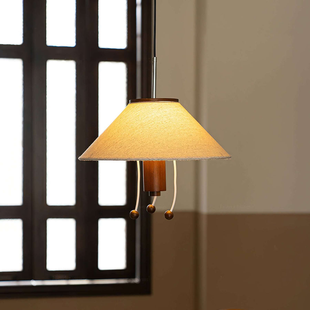 Design Blæksprutte Pendel, Valnød & Hvid