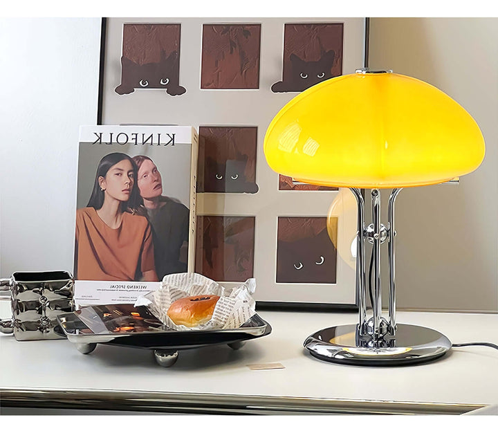 Svamp Design Bordlampe Glas Ravfarvet