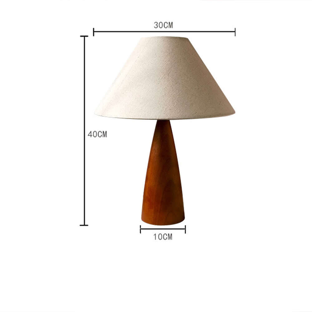Bordlampe af massivt træ i århundredestil