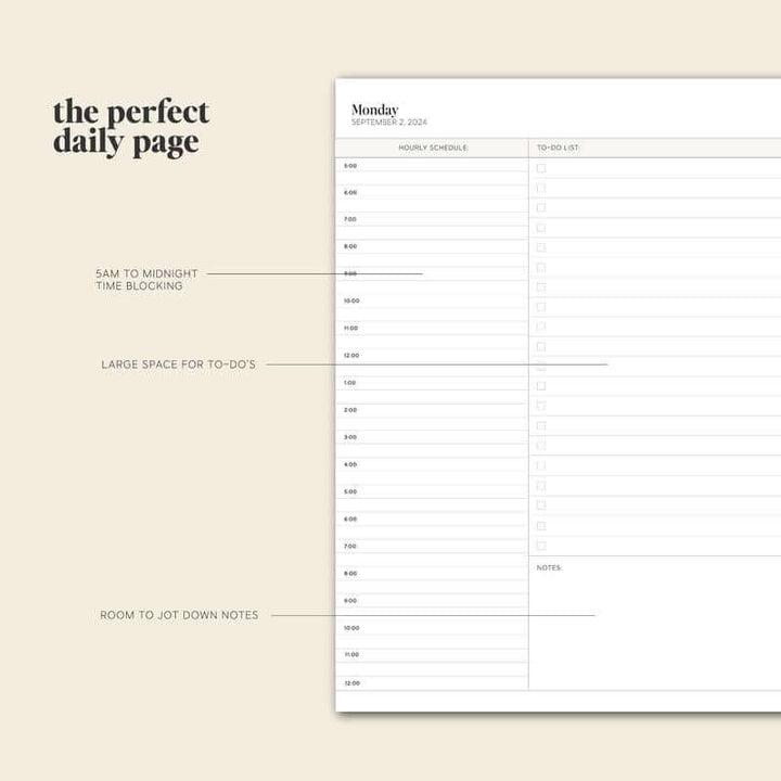 Daglig Planner 2024-25 med Tracker - Organizer