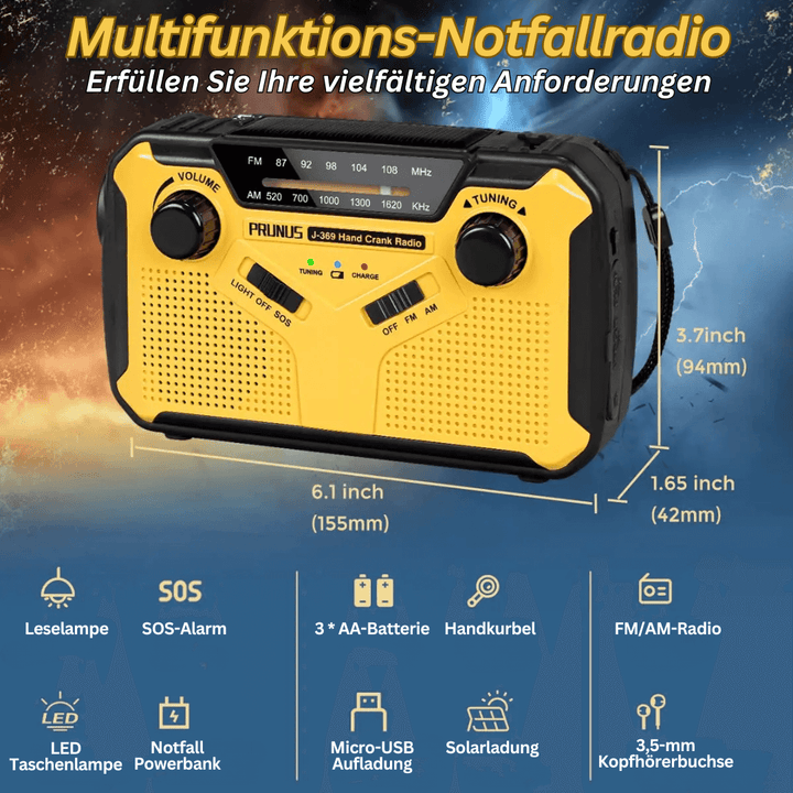 Multifunktions Nødradio med Håndsving og Solceller