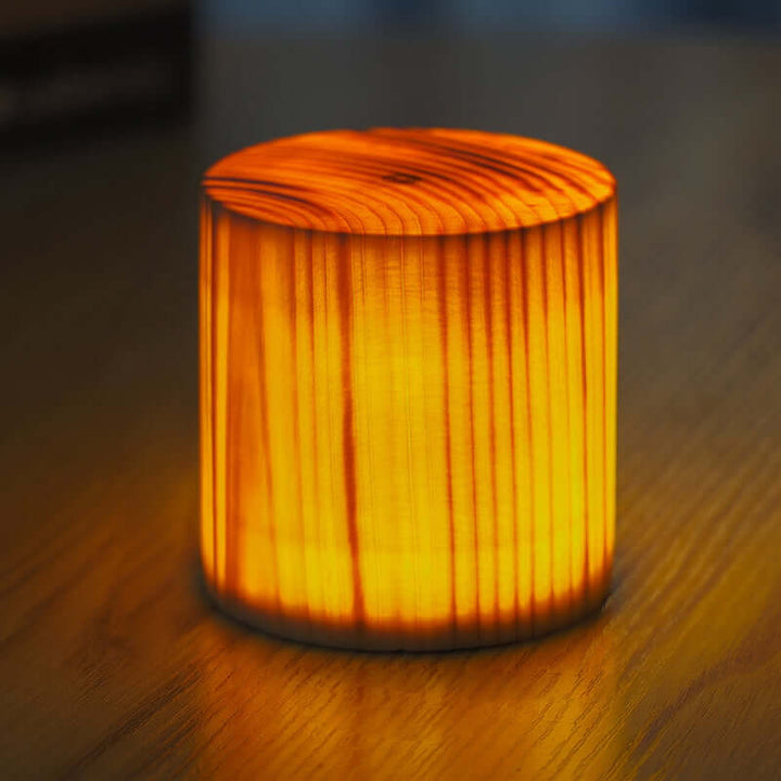 LED Bordlampe i Trælook med Batteri og Touch