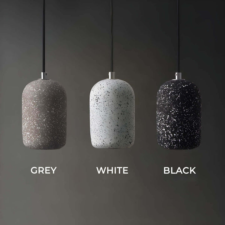 Industriel loft hængelampe i cement og glas