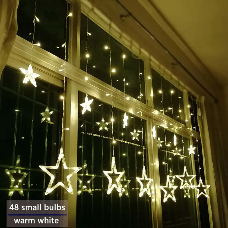 LED Stjernegardinslyskæde 3x3m Varm Hvid
