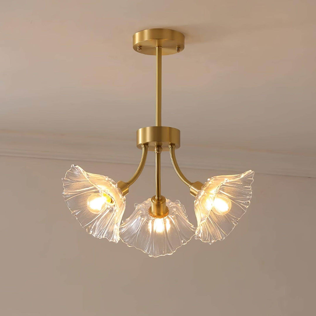 Elegant og Moderne Blomsterglas Lysekrone