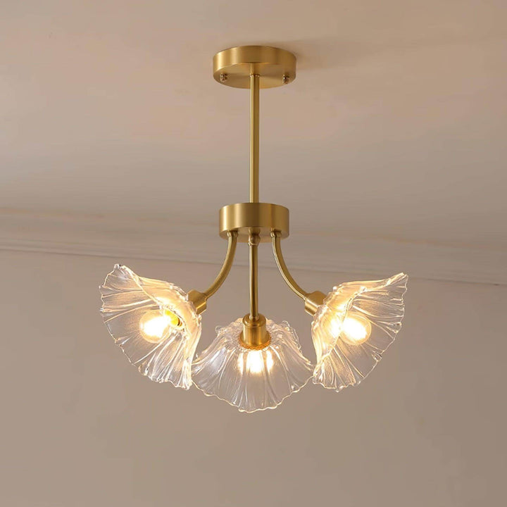 Elegant og Moderne Blomsterglas Lysekrone