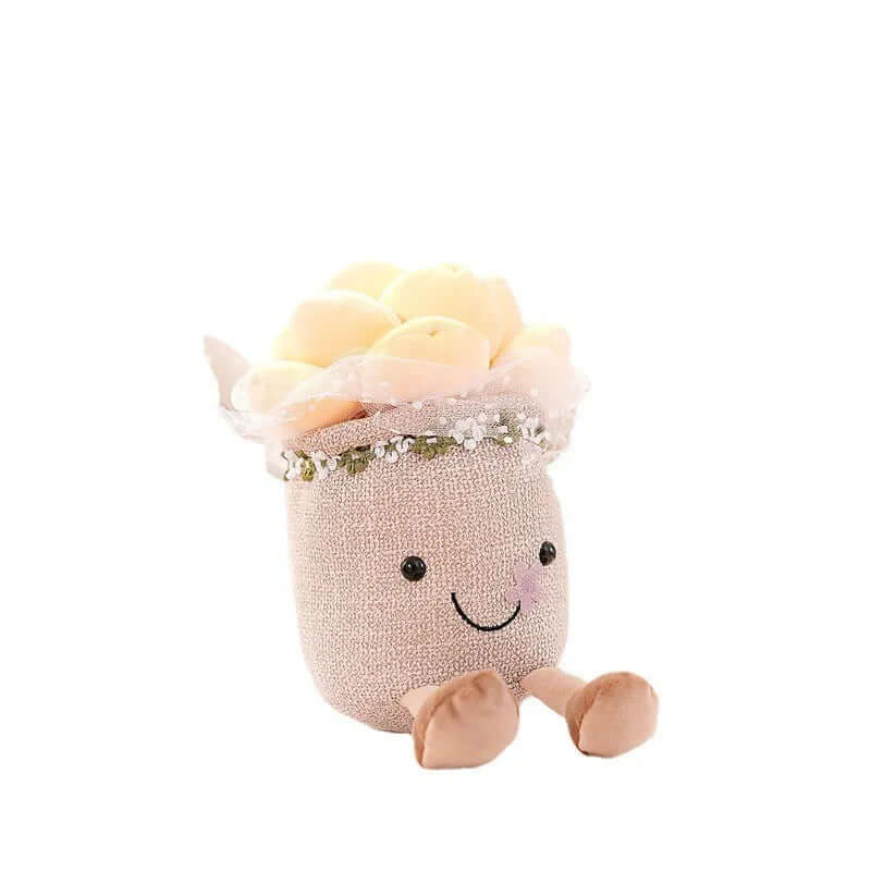 Hyggelig blomster plysfigur - blød pudeven