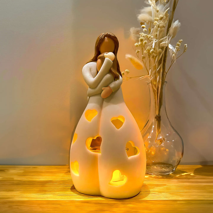 Dekorativ Kærlighedslys Lampe, 22cm, Beige