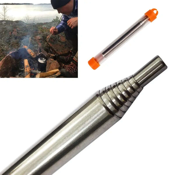 Rustfri Stål Blæserør til Bålstart - Perfekt til Outdoor Camping