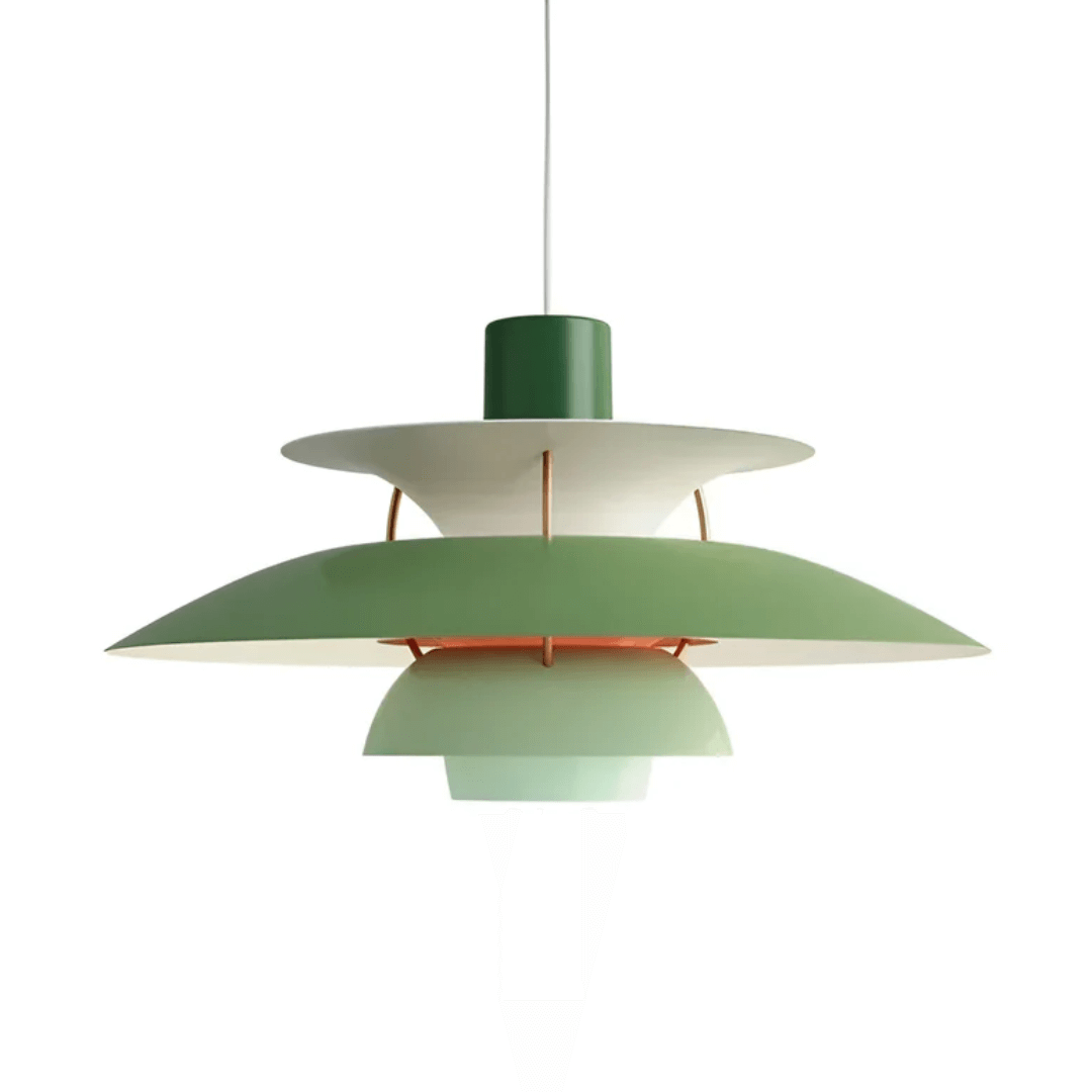 Moderne farverig LED pendellampe i metal