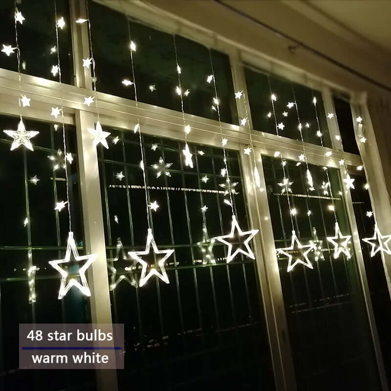 LED Stjernegardinslyskæde 3x3m Varm Hvid