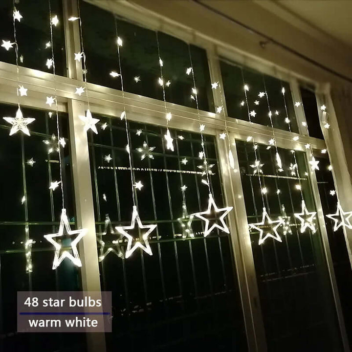 LED Stjernegardinslyskæde 3x3m Varm Hvid