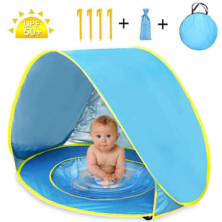 Baby UV-beskyttelses strandtelt med pool