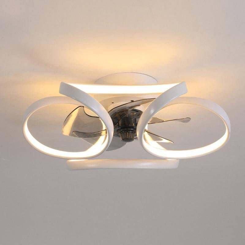 Moderne LED Loftsventilator med Blomsterdesign