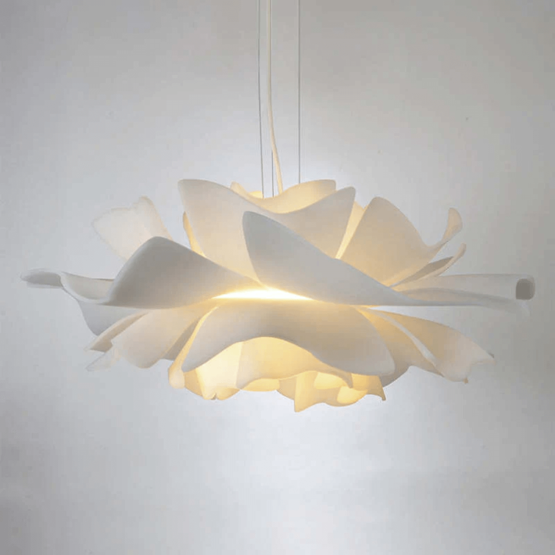 Moderne hvid blomster pendel i metal