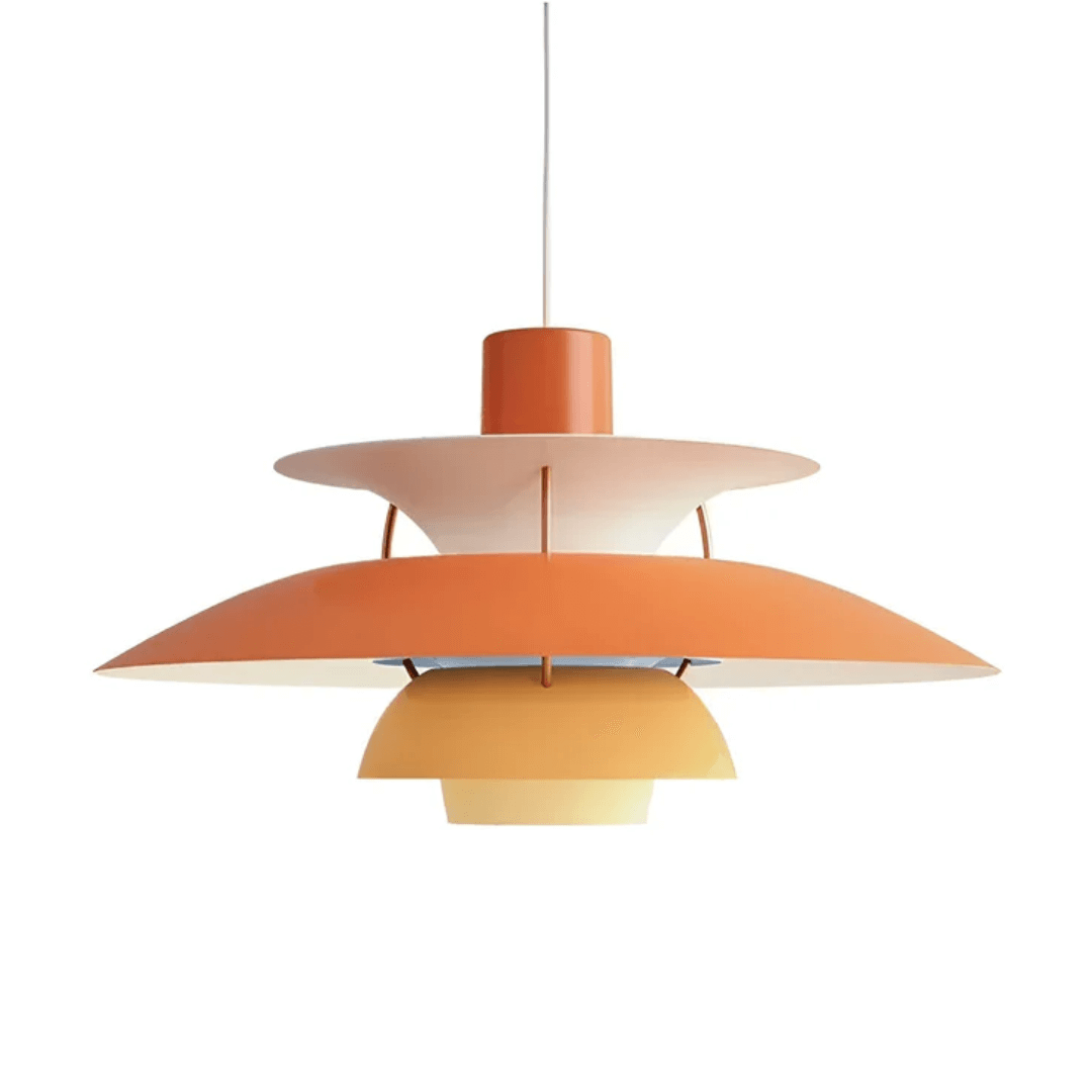 Moderne farverig LED pendellampe i metal