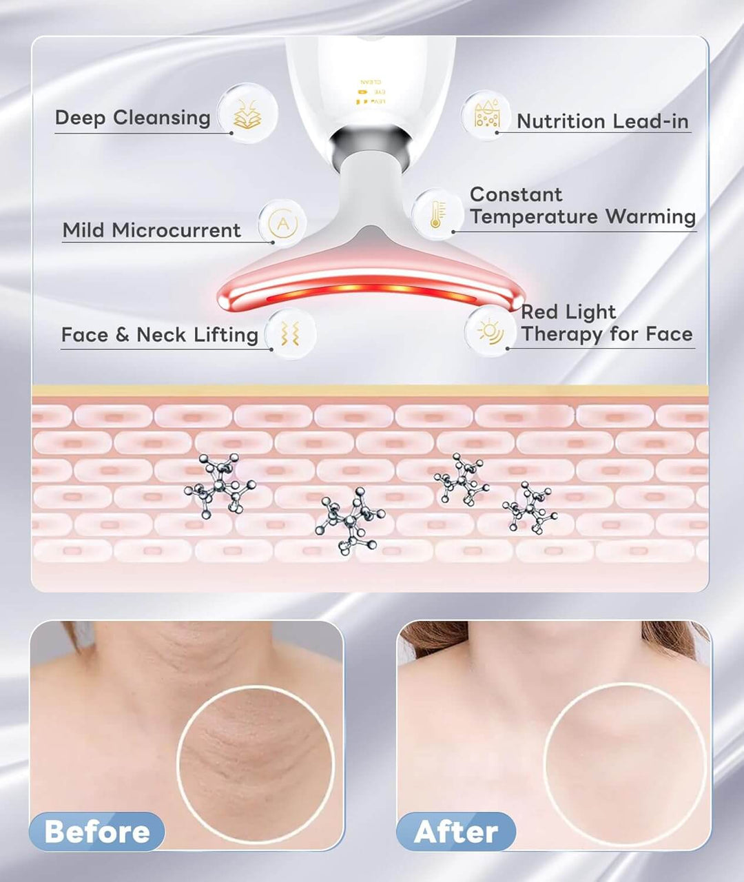 7 Farver LED Ansigtsmassager