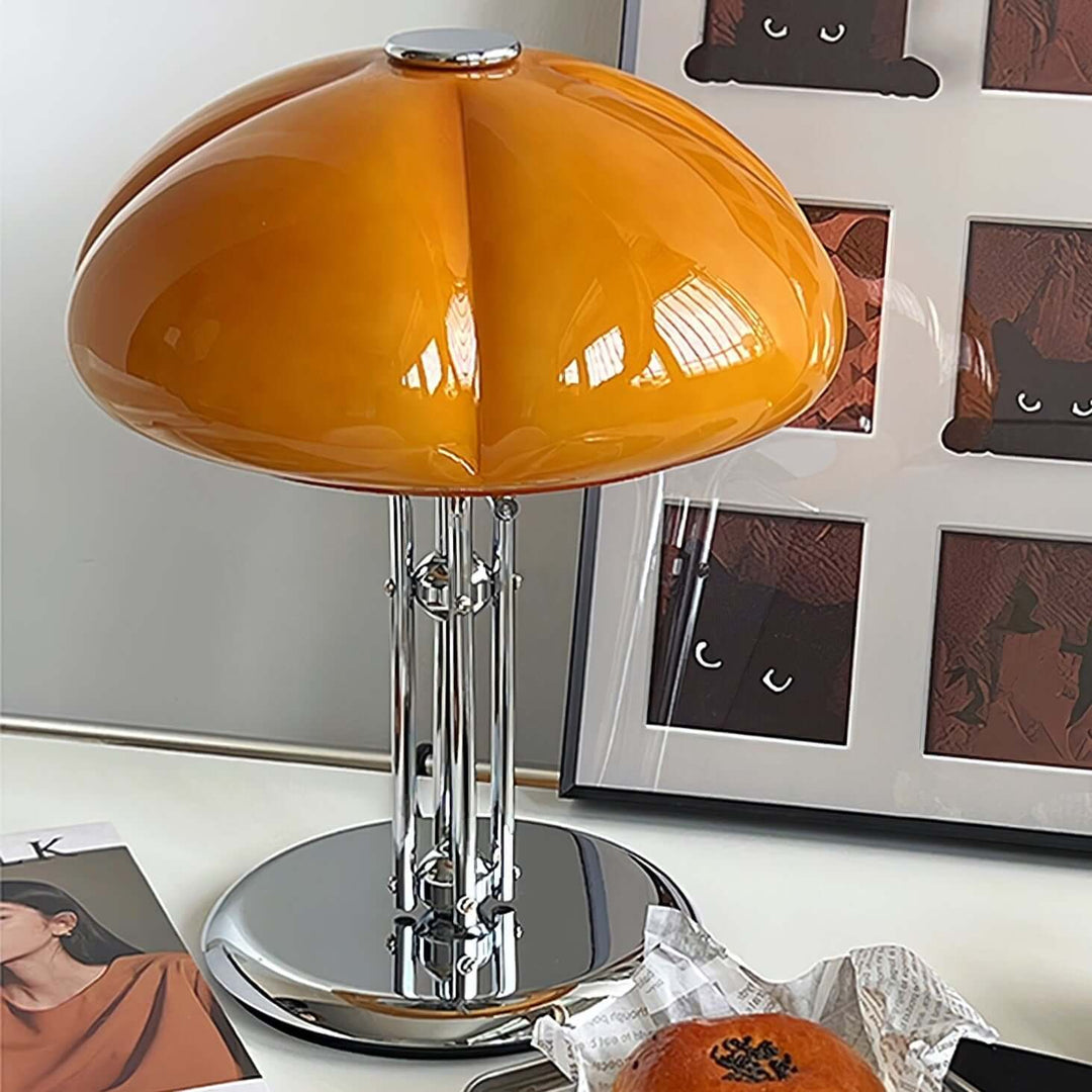 Svamp Design Bordlampe Glas Ravfarvet