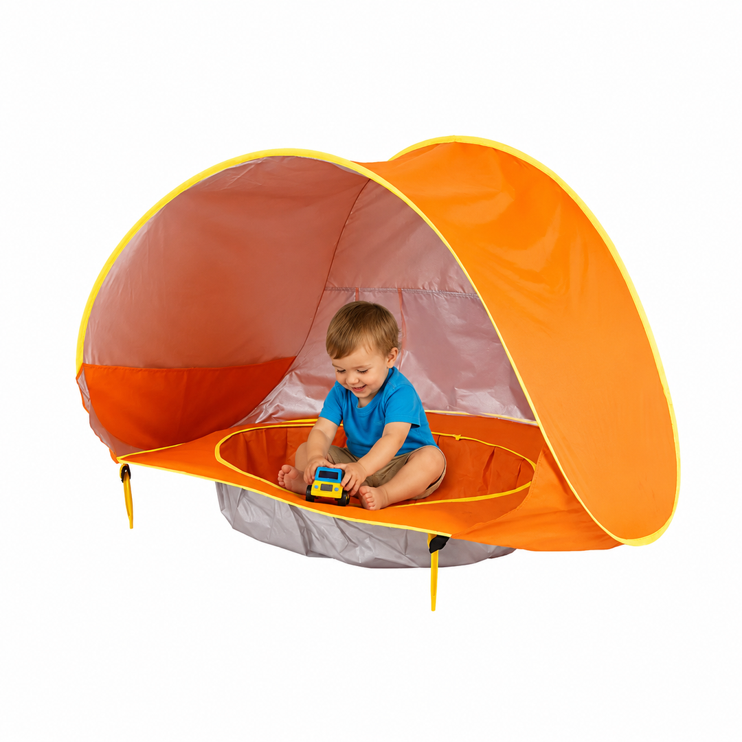Baby UV-beskyttelses strandtelt med pool