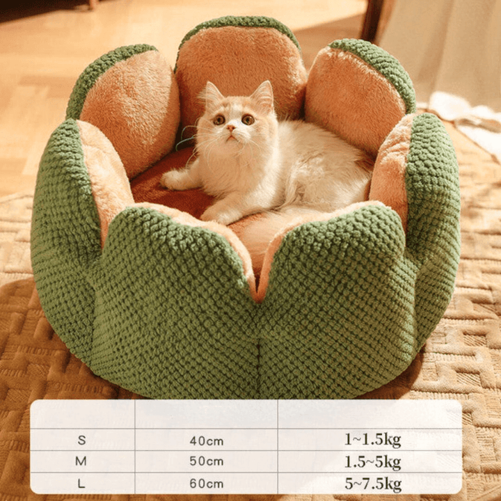 Hyggelig dyreseng i blomsterdesign til katte og hunde
