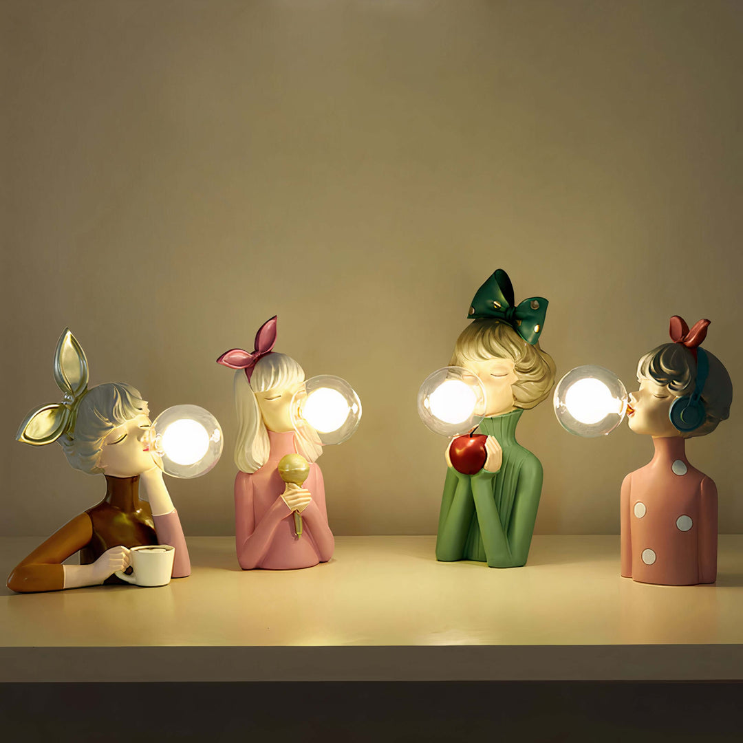 Dekorativ LED Bordlampe i Kunstharpiks