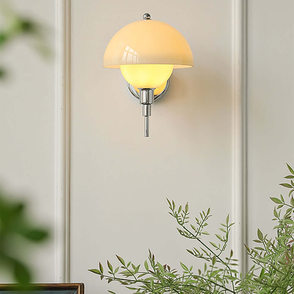 Svampedesign Glas Væglampe Creme