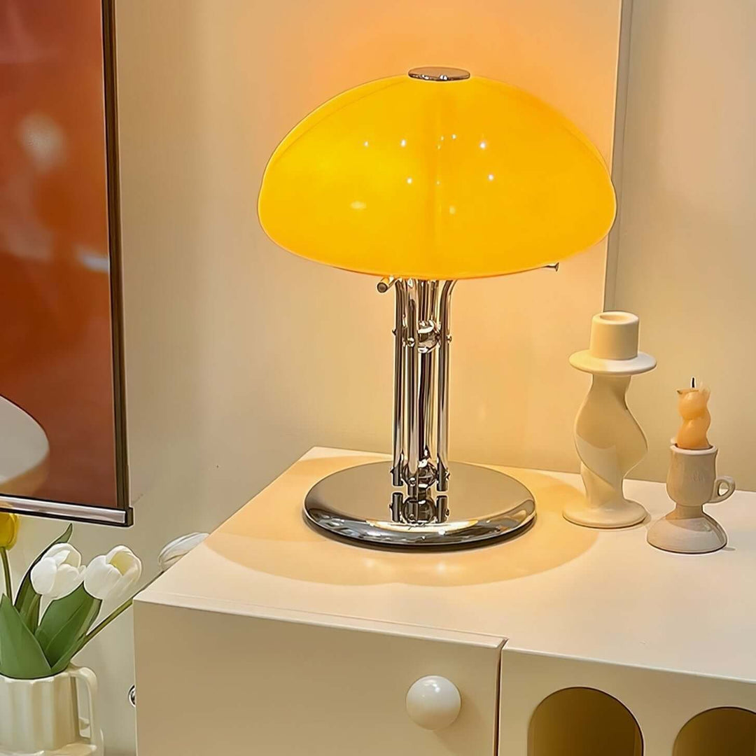 Svamp Design Bordlampe Glas Ravfarvet