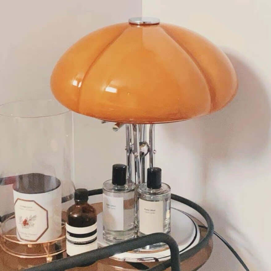 Svamp Design Bordlampe Glas Ravfarvet