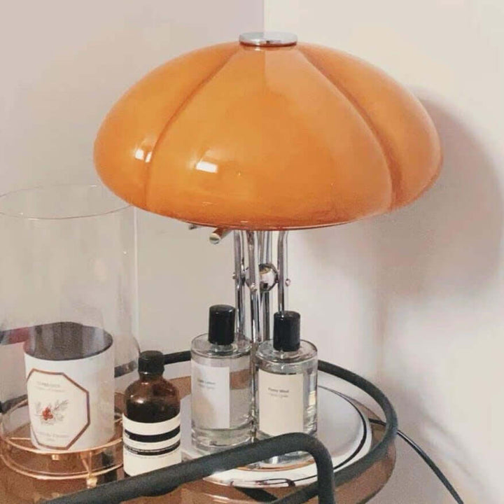 Svamp Design Bordlampe Glas Ravfarvet