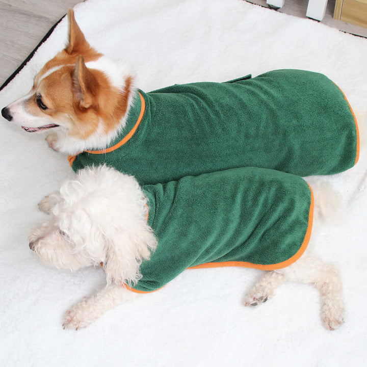 Hunde-badekåbe i mikrofiber til hurtig tørring