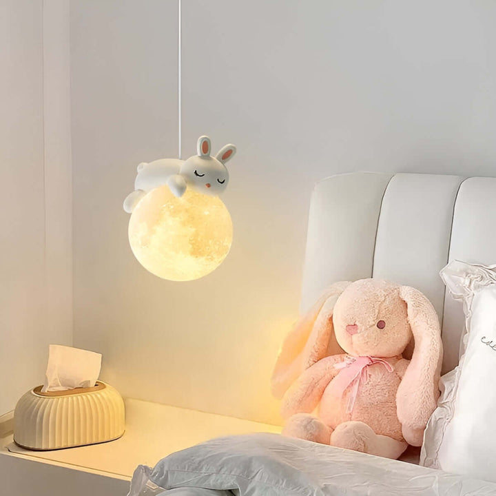 Børn Værelse Loftlampe Måne & Dyr