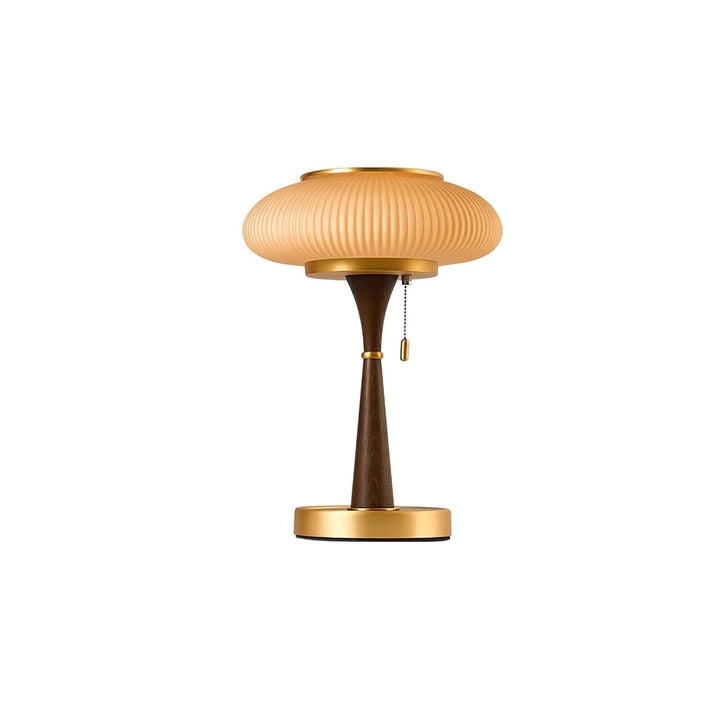 Moderne designer bordlampe i træ og metal, 36 cm