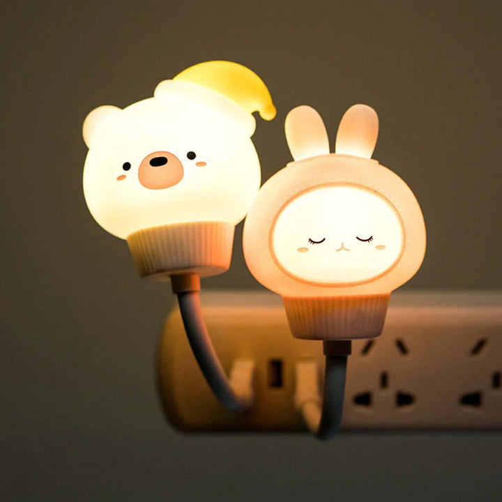 LED natlampe med timer – dyredesign til børn og voksne