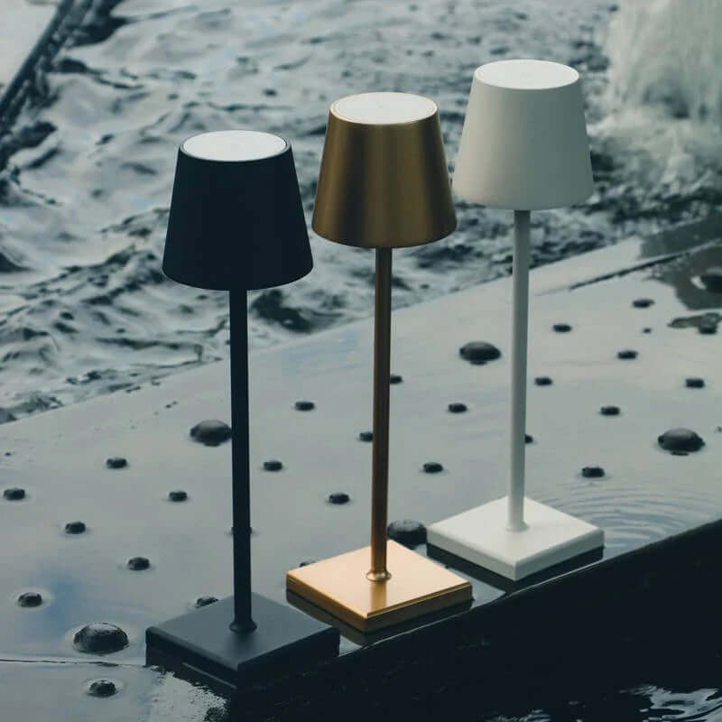 Dæmpbar LED Bordlampe, 38cm, Genopladelig & Touch
