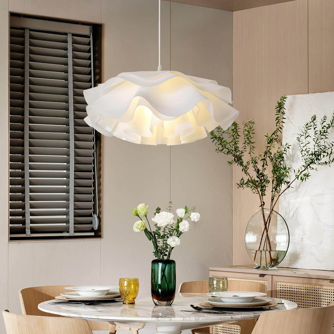 Hvid blomster LED pendellampe