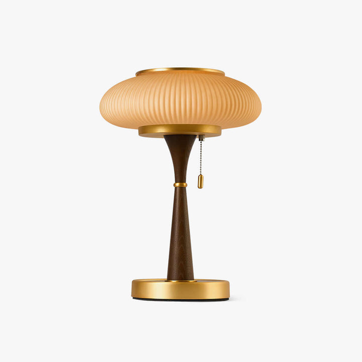 Moderne designer bordlampe i træ og metal, 36 cm