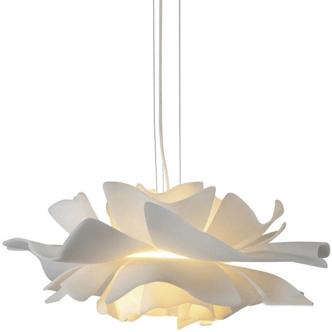 Moderne hvid blomster pendel i metal