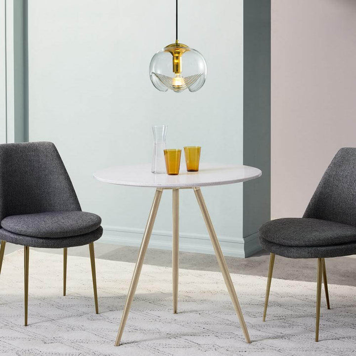 Moderne bølget pendellampe i glas
