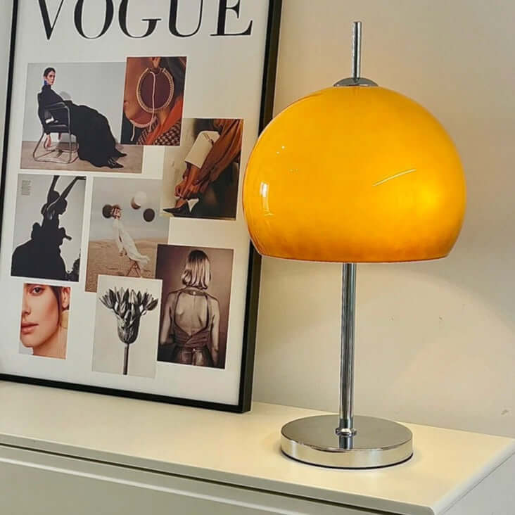 Svamp Design Bordlampe Glas Ravfarvet