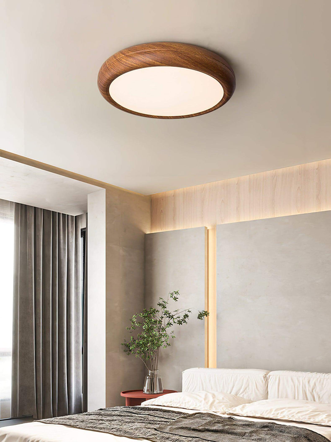 LED Loft Rund Loftlampe i Trælook