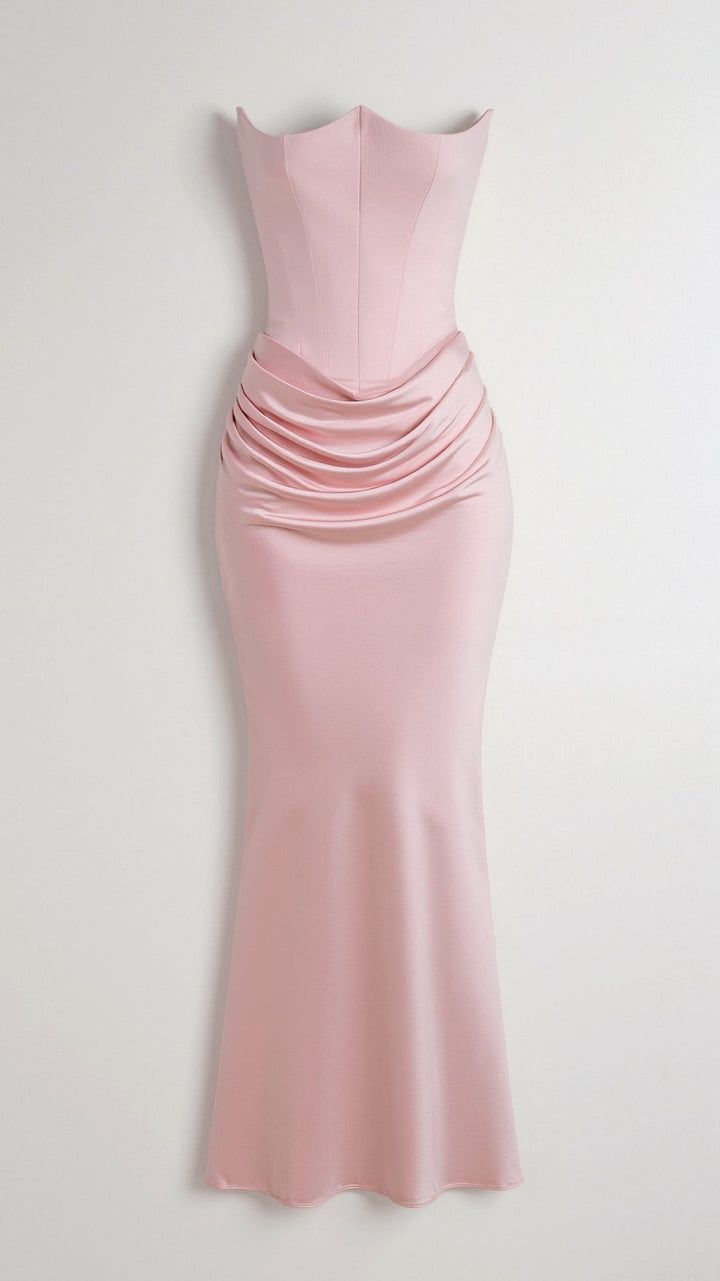 Lang maxikjole til damer. Elegant festkjole, formel og klassisk columnkjole til bryllup og galla.