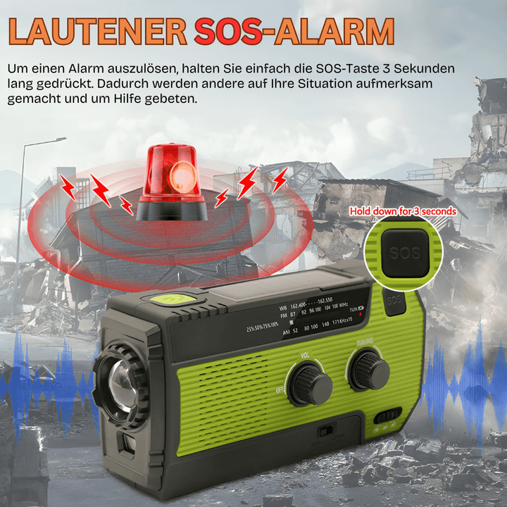 Bærbart Nødradio Solar Håndsvingradio Powerbank
