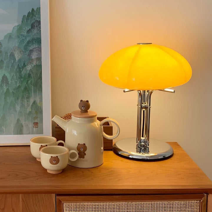 Svamp Design Bordlampe Glas Ravfarvet