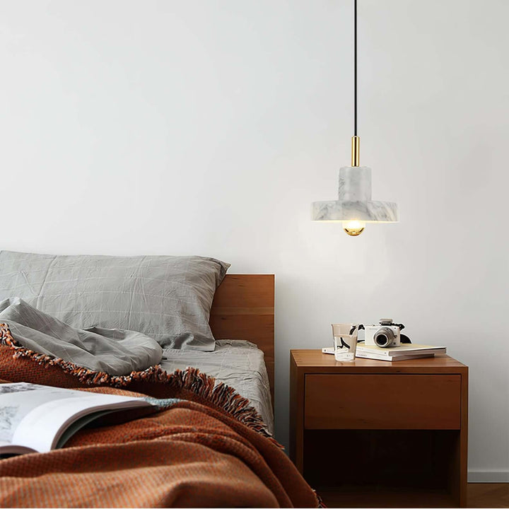 Marmor Pendellampe med Integreret LED-Lys