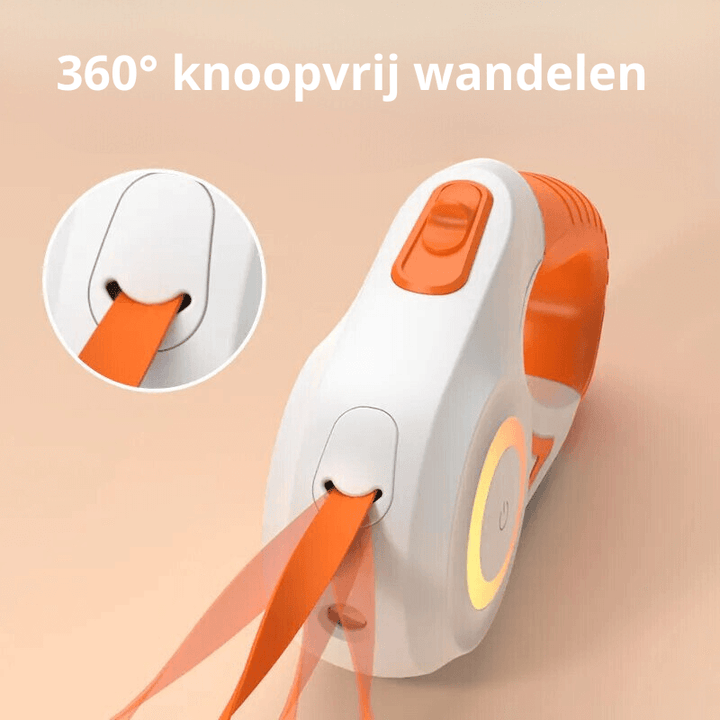 Hundesnor med LED og indbygget lommelygte, 5m