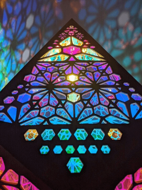 LED Bordlys Glas-i-Blok Stjernehimmeldesign